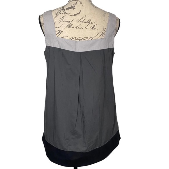Daisy Fuentes Colorblock Gem Accent Sleeveless Top Size Medium Grey Black - Picture 2 of 5